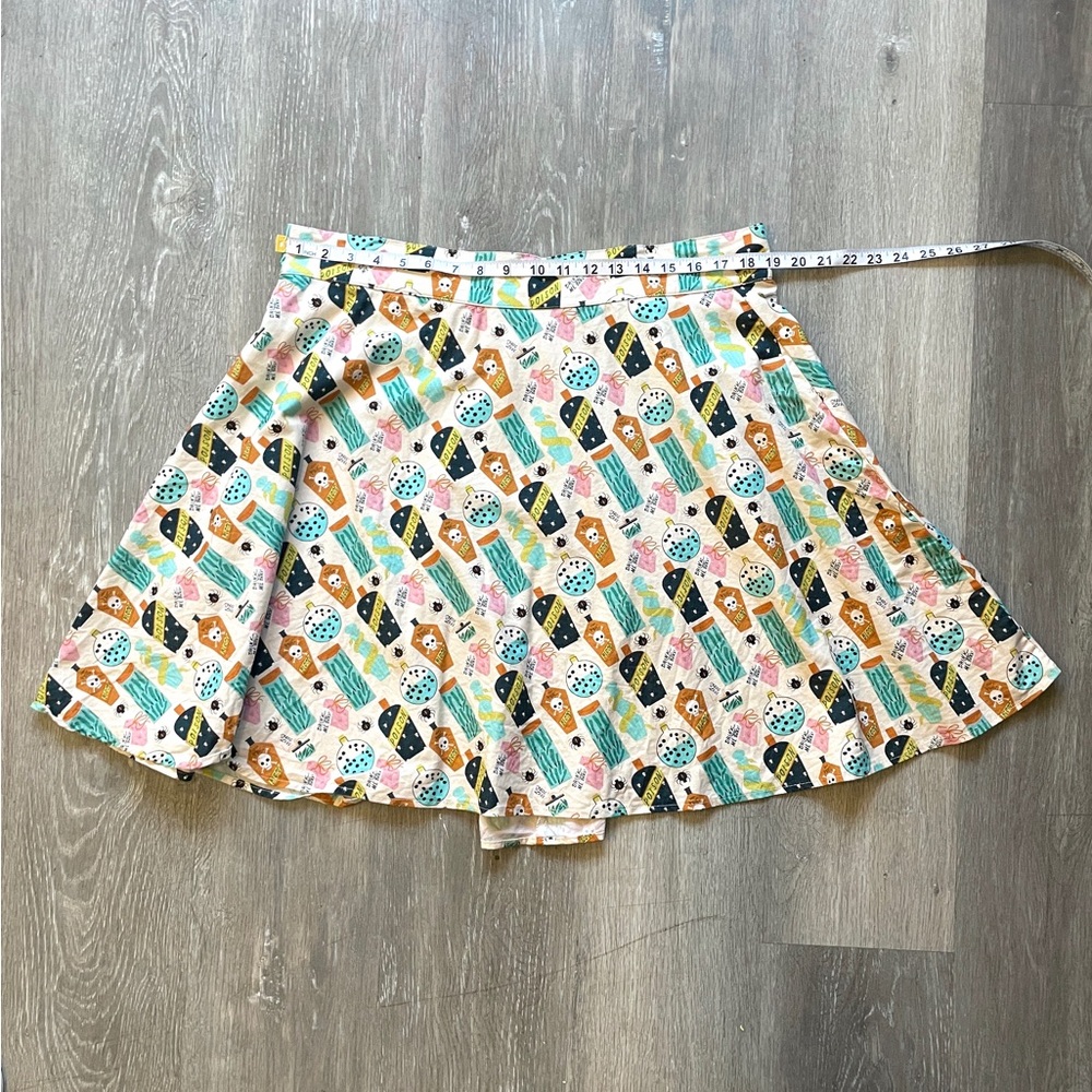 Retrolicious Multicolor Patterned Skater Skirt - image 5